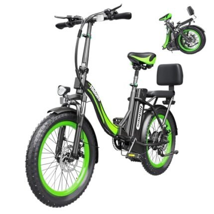 Hidoes Folding Electric Bike for Adults, 750W Fat Tire Electric Bicycle 48V 13Ah Removable Battery Max Speed 25MPH,Full Suspension System Design Folding Ebike