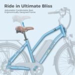 Jasion CB1 Electric Bike for Adults, 1000W Motor Peak Ebike, 450Wh Removeable Battery, 26'' City Cruiser Bicycle, 22 MPH Commuter Women Ebike, 7-Speed Gear. - Image 5