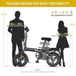 Electric Bike for Adults, Ebike,14" Folding Electric Bike 350W 36V 12Ah Built-in Battery 20MPH,20+Miles,3 Riding Modes, Commuting. - Image 2