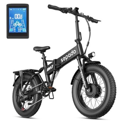 Folding Electric Bike for Adults, 2000W Peak Dual Motor Folding ebike,35Mph Top Speed, 48V 840WH Battery, 70 Miles PAS Range,7 Speed Gear,20inch Fat Tire Electric Bike Foldable for Adults.