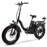 Titan 32Ah Battery 100 Miles Long Range 750W Folding Electric Bike for Adults Cruise Control Dual Shock Absorber 7-Speed Color Display Commuter Bike with 2 Seat Class 2 Electronic Horn.
