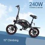 Electric Bike for Adults Teens,DYU D3F 14" Folding Electric Bicycle,Commuter City E-Bike with 250W Motor and 36V 10AH Lithium-Ion Battery,40-45miles Travel Range. - Image 2