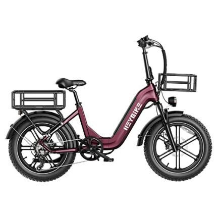 Heybike Ranger S Electric Bike for Adults, Foldable 1400W Peak Motor Ebike, 20" x 4.0 Fat Tire Step-Thru Electric Bicycle, 48V 14.4AH Removable Battery Commuter E Bike, 7-Speed Hydraulic Fork