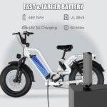 G-FORCE RS Electric Bike for Adults w/ 1300W Peak Ebike, Magic Full Suspension & 28mph Electric Mountain Bike, 60/100 Miles Hydraulic Brakes E Bike 20 * 4 Fat Tire, 15/25Ah Removeable Battery UL2849. - Image 6