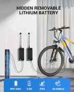 Electric Bike for Adults,48V Built-in Invisible Removable Battery,500W Motor(Peak 700W) Electric Mountain Bike,26" Tires Front Fork Suspension with Fenders,UL2849 Certified, 21-Speed. - Image 3
