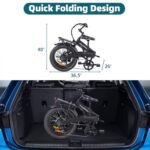 Folding Electric Bike for Adults, 20"×3.0 Fat Tire Electric Bicycle, 280.8Wh Battery Ebike, 20MPH Electric Cargo Bike with LCD Color Display & 6 Speed Gears (Fits for 5'0"+). - Image 6