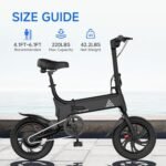 TST Folding Electric Bike, Electric Bicycle 18MPH, 500W Peak Motor, Max 18 Miles Range, 14" Pneumatic Tires, Ebike with Smart LED Screen, App Control, 3 Speed Gear, E Bike for Adults and Teens. - Image 7