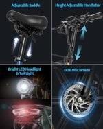 Electric Bike for Adults - 1000/1500W, 30/36 MPH, 48V 15/20Ah Removable Battery, Step-Thru Commuter Electric Bicycle with 20''/26" Fat Tire, 7-Speed Folding Ebike, Range of 50/70 Miles. - Image 6