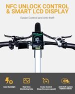 Electric Bike for Adults 1200/1400W Peak, 30/28MPH 60 Miles,720WH Battery 20x 4.0 Fat Tire Folding Ebikes for Adults Foldable with APP/Anti-Theft Alarm/BAFANG Motor/Hydraulic Brakes & UL 2849. - Image 4