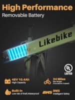 Cityfun Folding Electric Bike Adults,500W Motor (Peak 720W) Ebike with 20" x 4.0" Fat Tire,48V 10.4Ah Removable Battery Hidden,Electric Mountain Bike,UL 2849 Certified,Commuting E-Bike,7-Speed. - Image 2