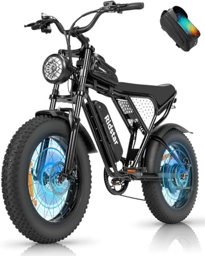 Electric Bike for Adults Q20, 2000/1500W, 37/30MPH,52V 40AH,48V/20AH E-Bike,30-180 Miles Electric Motorcycle, 20" Fat Tire Dirt Bike, UL2849 All Terrain for Mountains, Snow, Sand, Road.