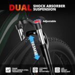 EB26 Electric Bike for Adults 1000W/peak 1500W Electric Bicycle 48V 15AH Battery Electric Bike 26" Fat Tire Mountain 31mph Shimano 7 Speed Gears Dual Shock Absorber Electric Bike (Green). - Image 4