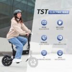TST Electric Bike for Adults, 12" Folding Electric Bicycle, Max Speed 16MPH Mini Bike, 450W Peak Motor, Max 15 Miles Range, Ebike with Disc Brakes, Pedal-Assist, UL2849 Certification. - Image 2
