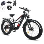 Adult Electric Bike,1500W/750W, 52V 21/19Ah 37/32MPH 30-60Miles, 26-inch Fat Tire Electric Bike Full Suspension Electric Mountain Bike with Dual Disc Brakes.