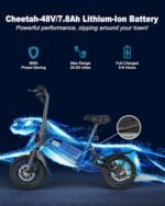 ANCHEER 14" Folding Electric Bike for Adults, 22MPH Ebike with 350W Motor[Peak 500W], 48V 374Wh Battery, Dual Shock Absorber,Brake Taillight, Cruise Control, UL 2849 Certified Electric Bicycle. - Image 2