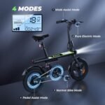 isinwheel W-U1 500W Folding Electric Bike for Adults, 25 Miles Long-Range Battery, Rear Suspension, 3 Assist Levels - 14" Foldable eBike for Adults and Teens. - Image 6