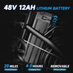 Electric Bike for Adults,Folding Ebike,Electric Bicycle with Removable Battery, 20MPH Commuting Electric Bike, High Brushless Gear Motor. - Image 4