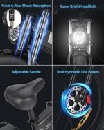 Folding Electric Bike for Adults, 1500W/2000W 30/37MPH, 50 Miles/70 Miles, 48V 15Ah/20Ah Battery, 20"/26" Fat Tire City Commuter EBike for Men Women, Foldable Electric Bicycle. - Image 5