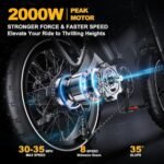 Folding Electric Bike for Adults,1500W Motor(Peak 2000W),35MPH 100Mile,48V 25Ah Battery,20" x 4.0 Fat Tire Foldable Electric Bicycle,Electric Mountain E-Bike,Hydraulic Disc Brake E-Bike. - Image 2