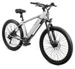 Schwinn Marshall Electric Hybrid Bike for Adults, Step-Though and Step-Over Aluminum Frame, 250W Motor, Removable Battery, 7-Speed, 27.5-Inch Wheels, Head and Tail Lights.