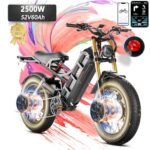 RomeoⅡ 2500W Electric Bike for Adults 40 Mph, 60Ah Long Range Ebike 120+Miles, 20 * 5.0 Fat Tire Electric Mountain Bike Upgrad Air Fork 4-Piston Brake App Control Ebike UL2849.