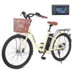 Viribus Electric Bike for Adults, Step Through Womens Electric Bikes, City Commuter Ebike 350W(Peak 500W) 7 Speed with 36V 13Ah Battery, Lightweight Aluminum Frame, Womens E Bike 26 inch.