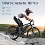 Wooken Electric Bike for Adults with Peak 750W Motor, 27.5'' Ebike with 48V 499WH Removable Battery, Up to 55Miles Electric Mountain Bike, 21.6MPH Adults Electric Bicycle with LCD Display, 21 Speed. - Image 2