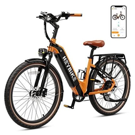 Heybike Cityrun Electric Bike, 1000W Motor Peak City Cruiser Ebike, 48V 15Ah(720Wh) Battery, 60 Miles, Step-Thru Electric Bicycle with APP Control, 3H Fast Charging, Commuter Electric Bike for Adults.