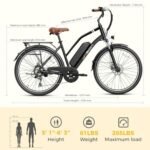 Jasion CB1 Electric Bike for Adults, 1000W Motor Peak Ebike, 450Wh Removeable Battery, 26'' City Cruiser Bicycle, 22 MPH Commuter Women Ebike, 7-Speed Gear. - Image 6
