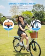 Electric Bike for Adults, 350W(Peak 500W), Up to 45 Miles, Removable Battery, 26" Commuter Electric Bicycle, Rear Rack, Bike Basket, Certified to UL Standard 2849. - Image 4