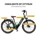 Heybike Cityrun Electric Bike, 1000W Motor Peak City Cruiser Ebike, 48V 15Ah(720Wh) Battery, 60 Miles, Step-Thru Electric Bicycle with APP Control, 3H Fast Charging, Commuter Electric Bike for Adults. - Image 5