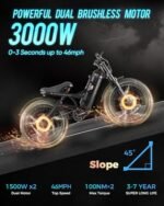 Romeo Pro Ⅱ 3000W Electric Bike for Adults, 52V 60AH Long Range Electric Bike 120+Miles, 46MPH Dual Motor Ebike, 26 * 4.0 Fat Tire Electric Mountain Bike Full Suspension, UL2849 Certified. - Image 2