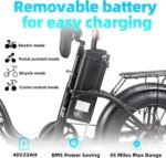 Folding Electric Bike 20'' Fat Tire Ebike for Adult, 2000W 32MPH Electric Bicycle with 48V 23AH 1104WH Removable Battery 7 Speed City Bike. - Image 3