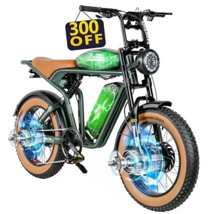 SAMEBIKE 2000W/4000W Electric Bike for Adults, 48V 36Ah Dual Battery Ebike Hydraulic Full Suspension, 34Mph/37Mph & 100 Miles Range Electric Bike, 20"*4.0" Electric Motorcycle for Adults, 7-Speed&UL.