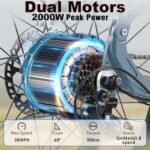 DAMSON Dual Motor Electric Bike for Adult 48V 30AH Removable Battery Ebike 26"X4"Fat Tire up to 30MPH &120 Miles Long Range Off Road Beach Mountain Full Suspension Electric Bicycle. - Image 2
