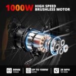 EB26 Electric Bike for Adults Peak 1500W Electric Bicycle 48V 15AH (720WH) Battery Electric Bike 26" Fat Tire Mountain 28mph 7 Speed Gears Dual Shock Absorber Electric Bike. - Image 2