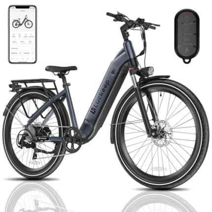 Electric Bike for Adults 1300W Peak Motor 48V 20AH SAMSUNG Battery 32MPH 80Miles Range 27.5'' Step-Thru Ebike with Torque Sensor, Anti-Theft Alarm, Hydraulic Brake, UL 2849 Certified Electric Bicycle.