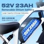 Electric Bike for Adults,1000W,52V 23Ah Removable Battery,32MPH,Range 75 Miles,26-inch Fat Tire Electric Bike Off-Road Snow Beach Electric Mountain Bike,Dual Suspension. - Image 3