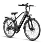 Jasion Roamer Electric Bike for Adults 1200W Peak Motor 528WH Removable Battery,up to 60miles 28MPH City Cruiser Ebike,26'' Commuter E Bike, 7-Speed Gears and Front Suspension Bicycles.