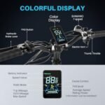 Titan 32Ah Battery 100 Miles Long Range 750W Folding Electric Bike for Adults Cruise Control Dual Shock Absorber 7-Speed Color Display Commuter Bike with 2 Seat Class 2 Electronic Horn. - Image 4
