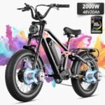 eAhora Terra II Peak 2000W Dual Motor Electric Bike for Adults, 7-Speed 33MPH 48V 20Ah E Bike, 20 * 4.0 Puncture Proof Fat Tires Hydraulic Brake Full Suspension Electric Bike, with UBS Wharging Port.