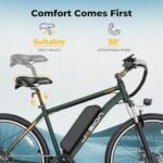 Jasion EB5 Plus Electric Bike, 480 WH Removeable Battery, 750W Peak Motor Electric Mountain Bike, 20MPH Ebike for Adults with Front Fork Suspension. - Image 6