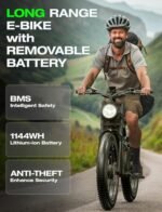 tifgalop Electric Bike for Adults - 26" Fat Tire Electric Bike Beach Snow Mountain Bike, Dual Hydraulic Disc Brakes Electric Bike Full Suspension. - Image 5