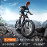 UDON BEEMONE Electric Bike for Adults One-Step, 1000W Motor Electric Bicycle with 26" x 4.0 Fat Tire, 30-80Miles 28MPH E-Bikes with 48V/20Ah Removable Battery (Men, Black-3). - Image 5