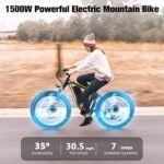 2000W Electric Bike for Adults, 26" Fat Tire Electric Mountain Bicycle, 48V 22.4Ah Removable Li-Ion Battery, Max 30.5Mph E-Bike Snow Beach,Electric Bicycle with 7 Speed Suspension Fork. - Image 2