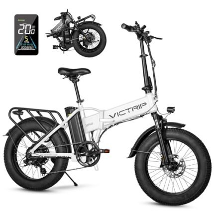 Electric Bike for Adults, 20.8Ah Removable Battery, Folding E-Bike with 750W Motor, 75+Miles Long Range, 4-6Hours Fast Charging, 7 Speed 20 x 4.0 Fat Tire Electric Horn, Class 2 Ebike