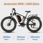 Electric Bike for Adults, NexusRider 2000W Dual Motor 35 MPH 48V 22.4Ah 7 Speed 26" Fat Tire MTB, Switchable RWD/AWD Ebike, Hydraulic Brakes, Full Suspension. - Image 2