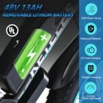 Electric Bike for Adult, 26" x 4.0 Fat Tire Ebike, 1000W/2000W Peak Electric Bicycle, 48V 13/17.5/23AH Waterproof Battery, Front Suspension Ebike, 27MPH-46MPH, Adjustable Seat, UL and GCC Certified. - Image 4