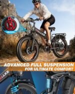W Wallke X3 Pro Electric Bike 2000W Dual Motor/1200W Full Suspension 1056WH Foldable 26 Inch Fat Tire Mountain Ebikes Adults 34-35MPH Fast Electric Bicycle APP Control/Smart Display, UL2849 Certified. - Image 4