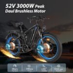 PHNHOLUN-Seeker24 Dual-Motor-Ebike 38MPH-52V-50AH/25AH 24" Fat Tire Men Electric Motorcycle for Women Adults Teens Electric Mountain Bike for Beach Snow - US Warehouse. - Image 2